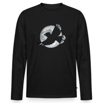 Bird Watching Birder Ornithologist Bird Lover - Men's Premium Organic Long Sleeve Shirt - black - Front - Nico (187cm)