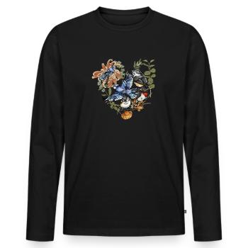 Bird Watching Birder Ornithologist Bird Lover - Men's Premium Organic Long Sleeve Shirt - black - Front - Nico (187cm)