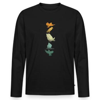 Bird Watching Birder Ornithologist Bird Lover - Men's Premium Organic Long Sleeve Shirt - black - Front - Nico (187cm)