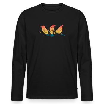 Bird Watching Birder Ornithologist Bird Lover - Men's Premium Organic Long Sleeve Shirt - black - Front - Nico (187cm)