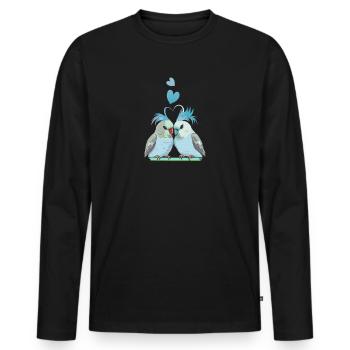 Bird Watching Birder Ornithologist Bird Lover - Men's Premium Organic Long Sleeve Shirt - black - Front - Nico (187cm)