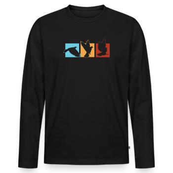 Bird Watching Birder Ornithologist Bird Lover - Men's Premium Organic Long Sleeve Shirt - black - Front - Nico (187cm)