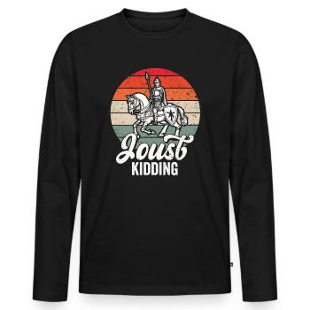 Joute Chevalier Médiéval Renaissance Chevaliers Armure - T-shirt manches longues Premium bio Homme - noir - Devant - Nico (187cm)