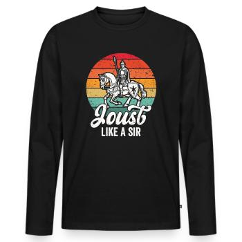 Joute Chevalier Médiéval Renaissance Chevaliers Armure - T-shirt manches longues Premium bio Homme - noir - Devant - Nico (187cm)