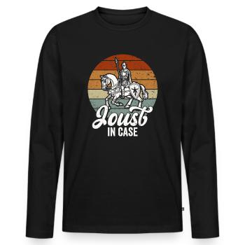 Joute Chevalier Médiéval Renaissance Chevaliers Armure - T-shirt manches longues Premium bio Homme - noir - Devant - Nico (187cm)