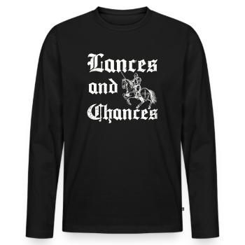 Joute Chevalier Médiéval Renaissance Chevaliers Armure - T-shirt manches longues Premium bio Homme - noir - Devant - Nico (187cm)