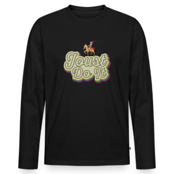 Joute Chevalier Médiéval Renaissance Chevaliers Armure - T-shirt manches longues Premium bio Homme - noir - Devant - Nico (187cm)