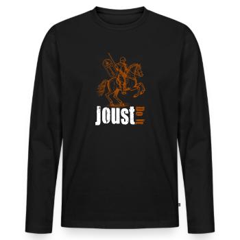 Ritter Mittelalterliche Renaissance-Ritterrüstung - Männer Premium Bio Langarmshirt - Schwarz - Vorne - Nico (187cm)