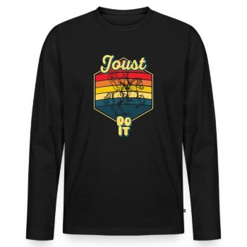 Joute Chevalier Médiéval Renaissance Chevaliers Armure - T-shirt manches longues Premium bio Homme - noir - Devant - Nico (187cm)