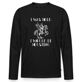 Ritter Mittelalterliche Renaissance-Ritterrüstung - Männer Premium Bio Langarmshirt - Schwarz - Vorne - Nico (187cm)