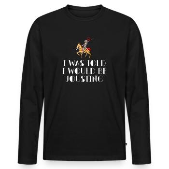 Jousting Knight Medieval Renaissance Knights Armor - Men's Premium Organic Long Sleeve Shirt - black - Front - Nico (187cm)