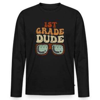 Professeur de maternelle Drôle Étudiant 1er Diplôme - T-shirt manches longues Premium bio Homme - noir - Devant - Nico (187cm)