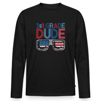 Professeur de maternelle Drôle Étudiant 1er Diplôme - T-shirt manches longues Premium bio Homme - noir - Devant - Nico (187cm)