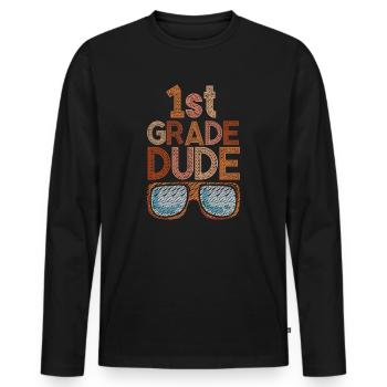 Professeur de maternelle Drôle Étudiant 1er Diplôme - T-shirt manches longues Premium bio Homme - noir - Devant - Nico (187cm)