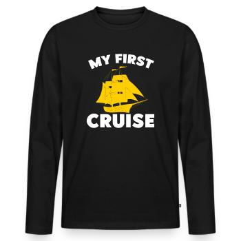 Mein erster Kreuzfahrt-Familienurlaub - lustig und aufregend - Männer Premium Bio Langarmshirt - Schwarz - Vorne - Nico (187cm)