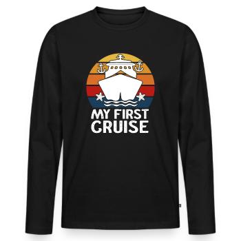 My First Cruise Family Vacation - Fun and Exciting - Men's Premium Organic Long Sleeve Shirt - black - Front - Nico (187cm)