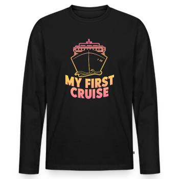 Mein erster Kreuzfahrt-Familienurlaub - lustig und aufregend - Männer Premium Bio Langarmshirt - Schwarz - Vorne - Nico (187cm)