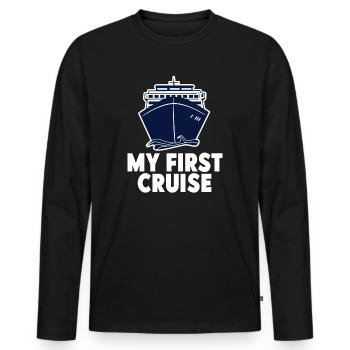Mein erster Kreuzfahrt-Familienurlaub - lustig und aufregend - Männer Premium Bio Langarmshirt - Schwarz - Vorne - Nico (187cm)