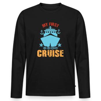 Mein erster Kreuzfahrt-Familienurlaub - lustig und aufregend - Männer Premium Bio Langarmshirt - Schwarz - Vorne - Nico (187cm)