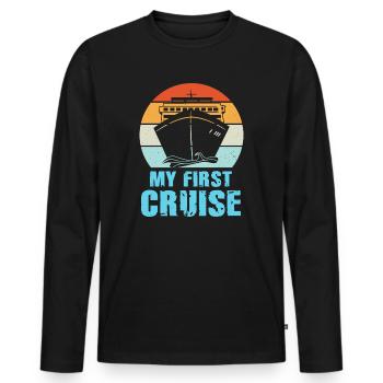 Mein erster Kreuzfahrt-Familienurlaub - lustig und aufregend - Männer Premium Bio Langarmshirt - Schwarz - Vorne - Nico (187cm)