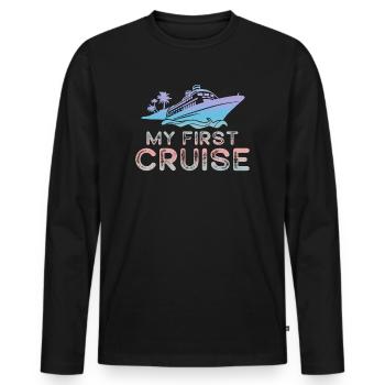 Mein erster Kreuzfahrt-Familienurlaub - lustig und aufregend - Männer Premium Bio Langarmshirt - Schwarz - Vorne - Nico (187cm)