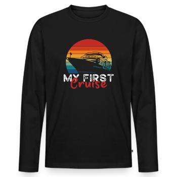 Mein erster Kreuzfahrt-Familienurlaub - lustig und aufregend - Männer Premium Bio Langarmshirt - Schwarz - Vorne - Nico (187cm)