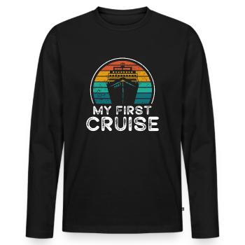 Mein erster Kreuzfahrt-Familienurlaub - lustig und aufregend - Männer Premium Bio Langarmshirt - Schwarz - Vorne - Nico (187cm)