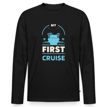 Mein erster Kreuzfahrt-Familienurlaub - lustig und aufregend - Männer Premium Bio Langarmshirt - Schwarz - Vorne - Nico (187cm)