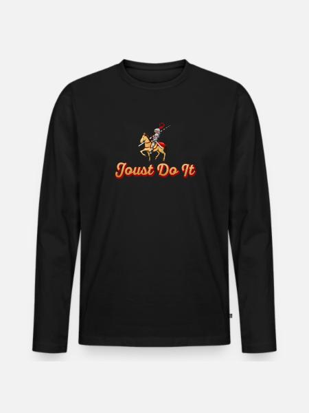 Ritter Mittelalterliche Renaissance-Ritterrüstung - Männer Premium Bio Langarmshirt - Schwarz