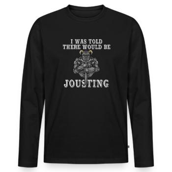 Joute Chevalier Médiéval Renaissance Chevaliers Armure - T-shirt manches longues Premium bio Homme - noir - Devant - Nico (187cm)