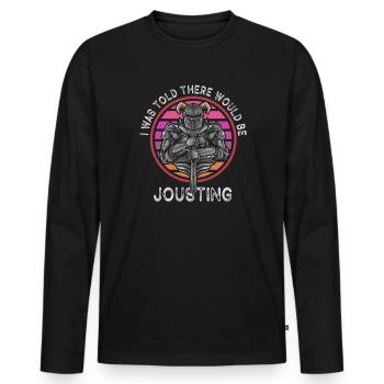 Joute Chevalier Médiéval Renaissance Chevaliers Armure - T-shirt manches longues Premium bio Homme - noir - Devant - Nico (187cm)