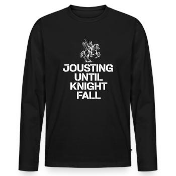 Joute Chevalier Médiéval Renaissance Chevaliers Armure - T-shirt manches longues Premium bio Homme - noir - Devant - Nico (187cm)