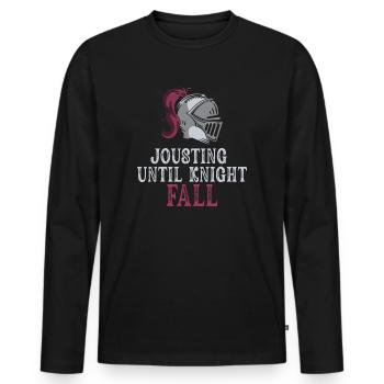 Joute Chevalier Médiéval Renaissance Chevaliers Armure - T-shirt manches longues Premium bio Homme - noir - Devant - Nico (187cm)