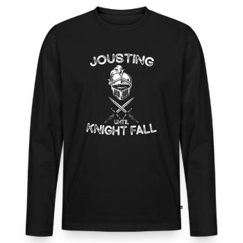 Joute Chevalier Médiéval Renaissance Chevaliers Armure - T-shirt manches longues Premium bio Homme - noir - Devant - Nico (187cm)