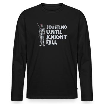 Joute Chevalier Médiéval Renaissance Chevaliers Armure - T-shirt manches longues Premium bio Homme - noir - Devant - Nico (187cm)