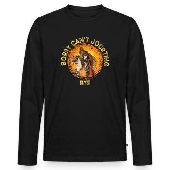 Joute Chevalier Médiéval Renaissance Chevaliers Armure - T-shirt manches longues Premium bio Homme - noir - Devant - Nico (187cm)