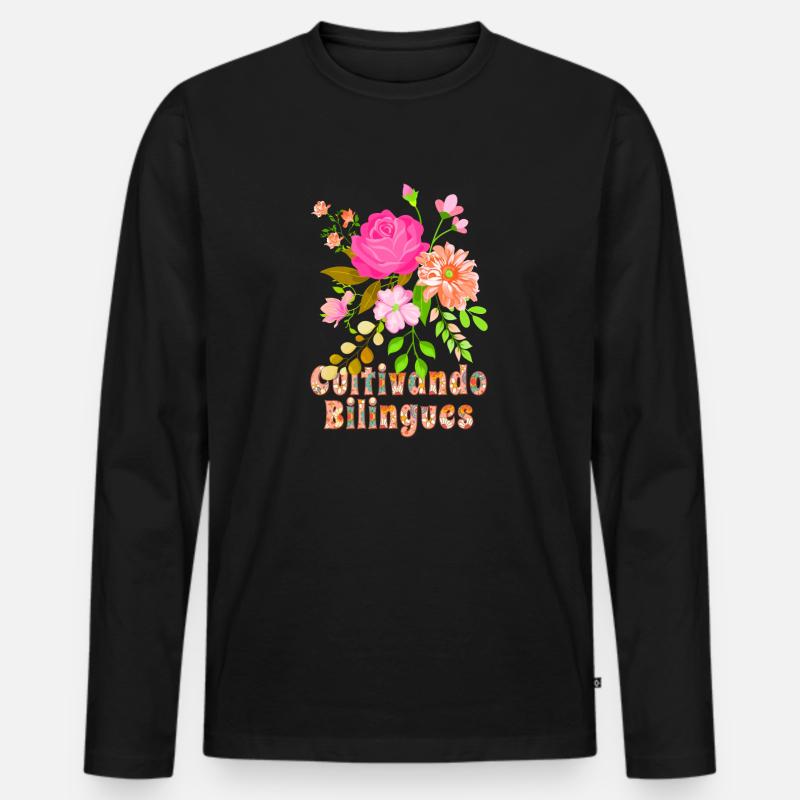 Cultivando Bilingües Spanischlehrer Bekleidung - Männer Premium Bio Langarmshirt - Schwarz
