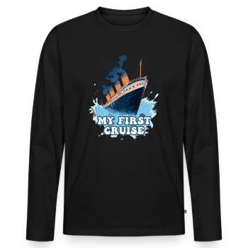 Mein erster Kreuzfahrt-Familienurlaub - lustig und aufregend - Männer Premium Bio Langarmshirt - Schwarz - Vorne - Nico (187cm)