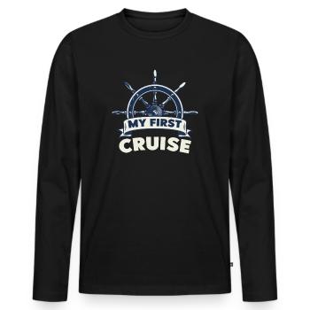 My First Cruise Family Vacation - Fun and Exciting - Men's Premium Organic Long Sleeve Shirt - black - Front - Nico (187cm)