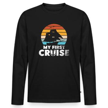 Mein erster Kreuzfahrt-Familienurlaub - lustig und aufregend - Männer Premium Bio Langarmshirt - Schwarz - Vorne - Nico (187cm)
