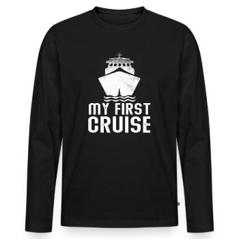 Mein erster Kreuzfahrt-Familienurlaub - lustig und aufregend - Männer Premium Bio Langarmshirt - Schwarz - Vorne - Nico (187cm)