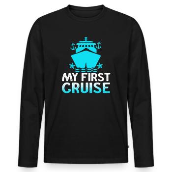 Mein erster Kreuzfahrt-Familienurlaub - lustig und aufregend - Männer Premium Bio Langarmshirt - Schwarz - Vorne - Nico (187cm)