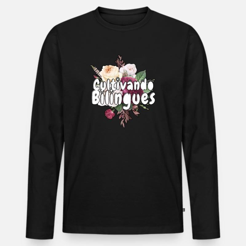 Cultivando Bilingües Spanischlehrer Bekleidung - Männer Premium Bio Langarmshirt - Schwarz