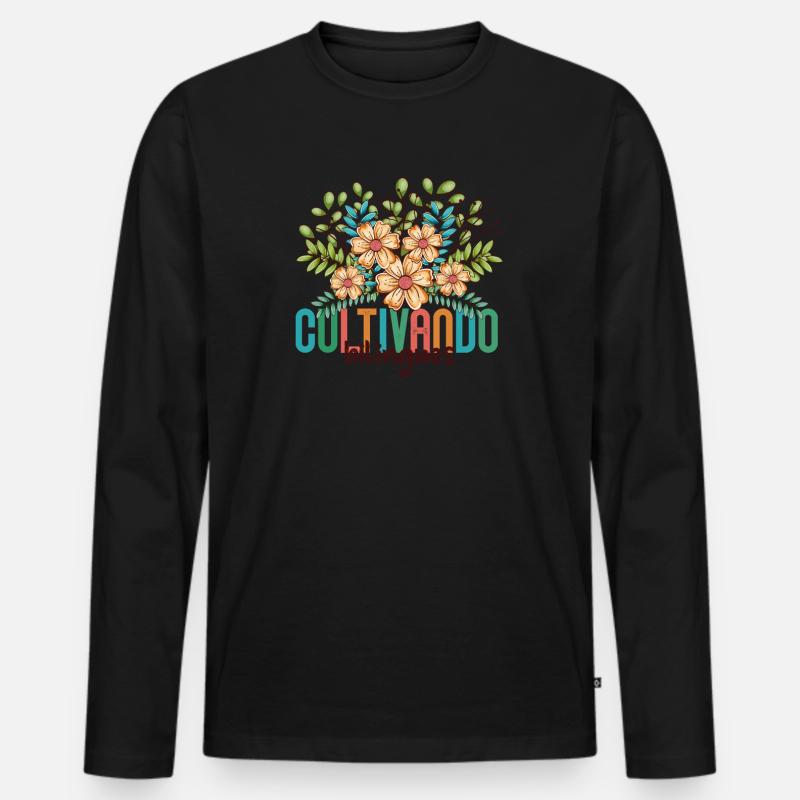 Cultivando Bilingües Spanischlehrer Bekleidung - Männer Premium Bio Langarmshirt - Schwarz