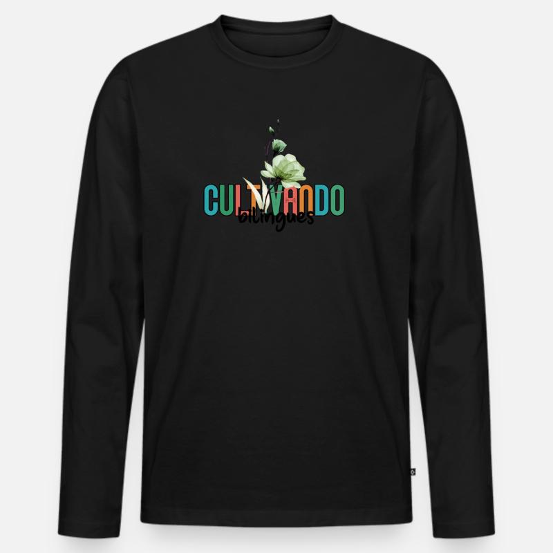 Cultivando Bilingües Spanischlehrer Bekleidung - Männer Premium Bio Langarmshirt - Schwarz