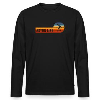 Photographie spatiale Télescope d’observation des étoiles Astronomie - T-shirt manches longues Premium bio Homme - noir - Devant - Nico (187cm)