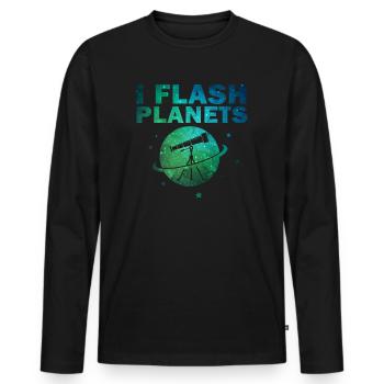 Photographie spatiale Télescope d’observation des étoiles Astronomie - T-shirt manches longues Premium bio Homme - noir - Devant - Nico (187cm)