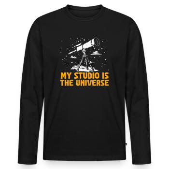 Photographie spatiale Télescope d’observation des étoiles Astronomie - T-shirt manches longues Premium bio Homme - noir - Devant - Nico (187cm)