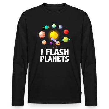 Photographie spatiale Télescope d’observation des étoiles Astronomie - T-shirt manches longues Premium bio Homme - noir - Devant - Nico (187cm)