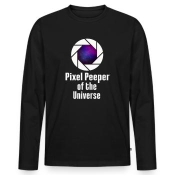 Photographie spatiale Observation des étoiles Télescope Astronomie - T-shirt manches longues Premium bio Homme - noir - Devant - Nico (187cm)
